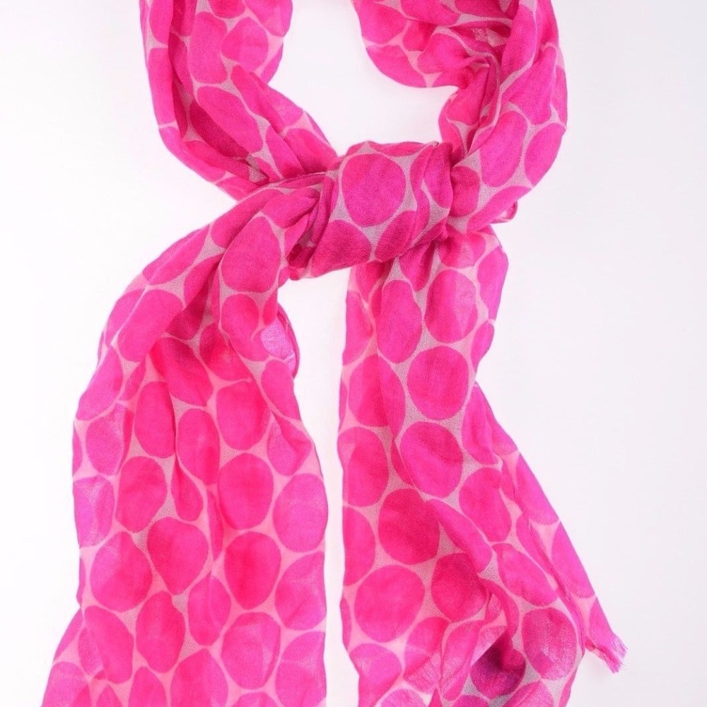 Echo Design Airy Malibu Dot Polka Fray Wrap Scarf!